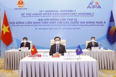 Chủ tịch Quốc hội Vương Đình Huệ dự Lễ bế mạc. (Ảnh: Doãn Tấn/TTXVN)