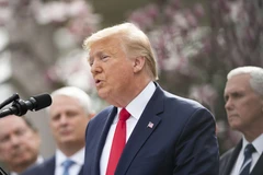 Tổng thống Mỹ Donald Trump tại cuộc họp báo ở Nhà Trắng ngày 13/3. (Nguồn: THX/TTXVN)