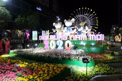 Một góc Đường hoa Nguyễn Huệ Thành phố Hồ Chí Minh Tết Canh Tý 2020. (Ảnh: Thanh Vũ/TTXVN)