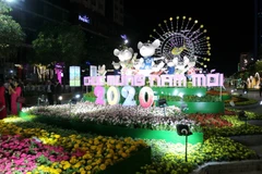 Một góc Đường hoa Nguyễn Huệ Thành phố Hồ Chí Minh Tết Canh Tý 2020. (Ảnh: Thanh Vũ/TTXVN)