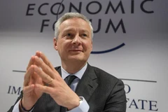 Bộ trưởng Tài chính Pháp Bruno Le Maire tại cuộc họp báo ở Diễn đàn Kinh tế Thế giới, ngày 22/1. (Nguồn: AFP)
