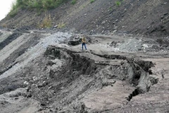 Khu vực này đã từng bị sạt lở làm 7 người thương vong. (Ảnh: Quân Trang/TTXVN)