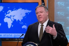 Ngoại trưởng Mỹ Mike Pompeo phát biểu trong cuộc họp báo tại Washington, DC. (Nguồn: AFP/TTXVN)