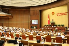 Quang cảnh ngày họp đầu tiên của Kỳ họp thứ 9, Quốc hội khóa XIV. (Ảnh: Văn Điệp/TTXVN)