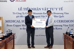 Tiếp nhận vật tư y tế hỗ trợ kiều bào ở nước ngoài phòng chống dịch COVID-19 do CME và HSV trao tặng cho cộng đồng người Việt tại Hàn Quốc. (Nguồn: vov.vn)