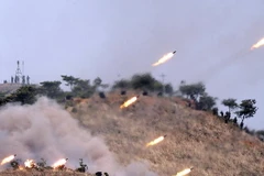 Một cuộc tập trận của quân đội Triều Tiên. (Nguồn: AFP-TTXVN)