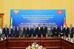 Đại biểu dự Đối thoại An ninh cấp Thứ trưởng lần thứ 7 giữa Bộ Công an Việt Nam và Bộ Nội vụ Myanmar. (Ảnh: Doãn Tấn/TTXVN)