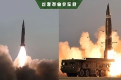 Hình ảnh do tạp chí tháng Korea Today của Triều Tiên đăng phát ngày 21/3 về loại vũ khí đạn đạo của Triều Tiên, trong đó có cả tên lửa dẫn đường chiến thuật. (Ảnh: Yonhap/TTXVN)