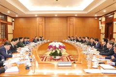 Quang cảnh buổi giao ban công tác. (Ảnh: Phương Hoa/TTXVN)