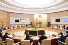 Phiên họp Chính phủ chuyên đề xây dựng pháp luật tháng 4/2023. (Ảnh: Dương Giang/TTXVN)