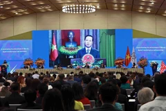 Phát biểu ghi hình của Chủ tịch nước Võ Văn Thưởng chào mừng Hội nghị Nghị sỹ Trẻ Toàn cầu lần thứ 9. (Ảnh: TTXVN)