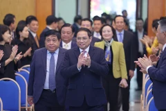 Thủ tướng Phạm Minh Chính dự Hội nghị tổng kết công tác năm 2022 và triển khai nhiệm vụ năm 2023 của Bộ Kế hoạch và Đầu tư. (Ảnh: Dương Giang/TTXVN)