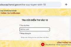 Để tra cứu điểm thi vào lớp 10 của Hà Nội, học sinh, phụ huynh, thí sinh truy cập vào Cổng thông tin điện tử của Sở Giáo dục và Đào tạo Hà Nội. (Ảnh: Thanh Tùng/TTXVN)