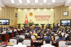 Quang cảnh kỳ họp của Hội đồng Nhân dân thành phố Hà Nội. (Ảnh: Doãn Tấn/TTXVN)