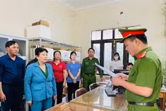 Công an khởi tố và bắt tạm giam bị can Thái Thị Bé. (Ảnh: TTXVN phát)