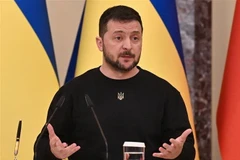 Tổng thống Ukraine Volodymyr Zelensky. (Nguồn: AFP/TTXVN)