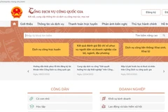 Giao diện Cổng Dịch vụ công Quốc gia.
