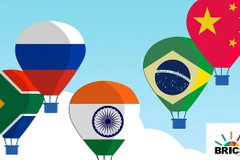 BRICS được thành lập năm 2006, là tên viết tắt tiếng Anh của tên các quốc gia thành viên gồm Brazil, Nga, Ấn Độ, Trung Quốc, Nam Phi. (Nguồn: CGTN)