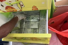 Số lượng lớn ma túy các loại thu giữ tại hiện trường. (Ảnh: TTXVN phát)