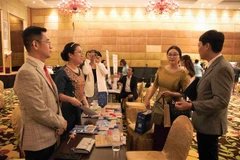 Hoạt động gặp gỡ, trao đổi tìm hiểu về các sản phẩm và dịch vụ du lịch dành riêng cho thị trường khách du lịch Campuchia. (Ảnh: Huỳnh Thảo/TTXVN)