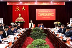 Quang cảnh buổi làm việc. (Ảnh: Đinh Văn Nhiều/TTXVN)