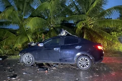 Hiện trường vụ tai nạn. (Nguồn: TTXVN phát)