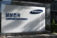 Biểu tượng hãng điện tử Samsung tại Seoul, Hàn Quốc. (Ảnh: AFP/TTXVN)