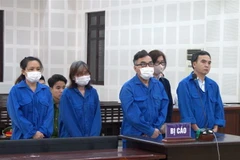 Các bị cáo tại tòa. (Ảnh: Quốc Dũng/TTXVN)
