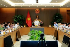 Phó Thủ tướng Trần Hồng Hà chủ trì buổi làm việc. (Ảnh: TTXVN)