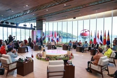 Phiên họp hẹp Hội nghị Cấp cao ASEAN 42. (Ảnh: Dương Giang/TTXVN)