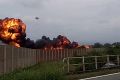 Hiện trường vụ rơi máy bay. (Nguồn: ANSA)