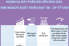 Ngành da giày hướng đến kim ngạch xuất khẩu 39 tỷ USD vào năm 2030.