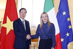 Chủ tịch nước Võ Văn Thưởng gặp Thủ tướng Italy Giorgia Meloni. (Ảnh: Thống Nhất/TTXVN)
