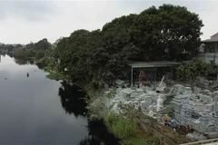 Đoạn kênh thủy lợi Kim Sơn thuộc Hệ thống thủy lợi Bắc Hưng Hải đi qua thị trấn Sặt, huyện Bình Giang, tỉnh Hải Dương. (Nguồn: TTXVN)