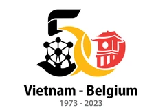 Logo chính thức kỷ niệm 50 năm quan hệ ngoại giao Bỉ-Việt Nam.