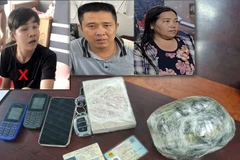 Ba đối tượng cùng số ma túy bị phát hiện, bắt giữ. (Ảnh: Công an tỉnh Thanh Hóa)