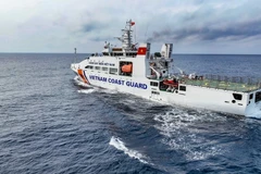 Tàu của Cảnh sát Biển Việt Nam tham gia cuộc Tuần tra Liên hợp với Cảnh sát Biển Trung Quốc. (Ảnh: Trung Nguyên/TTXVN)