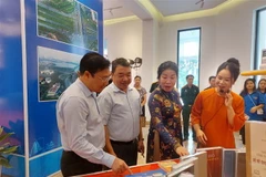 Các đại biểu tham quan triển lãm. (Ảnh: Đinh Thuận/TTXVN)
