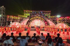 Biểu diễn võ thuật tại đêm khai mạc. (Ảnh: Sỹ Thắng/TTXVN)