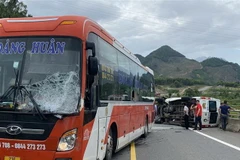 Hiện trường vụ tai nạn giao thông. (Ảnh: TTXVN phát)