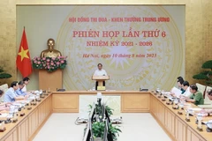 Thủ tướng Phạm Minh Chính chủ trì Phiên họp lần thứ 6 Hội đồng Thi đua-Khen thưởng Trung ương. (Ảnh: Dương Giang/TTXVN)
