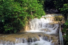 Thác Mơ thuộc thị trấn Na Hang, huyện Na Hang, tỉnh Tuyên Quang. (Nguồn: TTXVN)