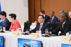 Thủ tướng Phạm Minh Chính tham dự Phiên thảo luận 'Đối tác về cơ sở hạ tầng và đầu tư toàn cầu của G.' (Ảnh: Dương Giang/TTXVN)