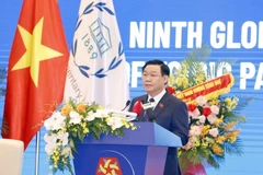 Chủ tịch Quốc hội Vương Đình Huệ phát biểu khai mạc Hội nghị Nghị sỹ Trẻ Toàn cầu lần thứ 9. (Ảnh: TTXVN)
