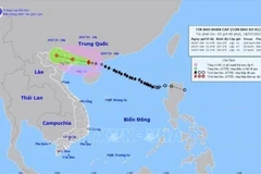 Hướng di chuyển của bão số 1. (Ảnh: TTXVN phát)