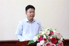 Bộ trưởng Bộ Tư pháp Lê Thành Long, Tổ trưởng Tổ công tác phát biểu chỉ đạo. (Ảnh: Phạm Kiên/TTXVN)