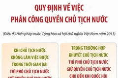 Quy định về việc phân công quyền Chủ tịch nước.