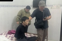 Đối tượng Vũ Văn Tình bị bắt về hành vi trộm cắp tài sản. (Ảnh: TTXVN phát)