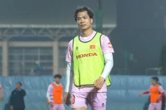 Nhận nhiều kỳ vọng nhưng tiền đạo Công Phượng không thể góp mặt trong hai lượt trận với Indonesia do tái phát chấn thương. (Ảnh: Việt Anh/Vietnam+)