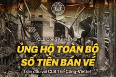 Toàn bộ tiền bán vé trận Derby Thủ đô với Thể Công-Viettel sẽ được CLB Công an Hà Nội gửi tới gia đình các nạn nhân trong vụ hỏa hoạn tại Trung Kính. (Ảnh: CAHN)